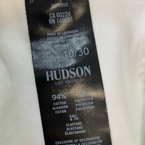Hudson Los Angeles Cream Wide-Leg Belted Jeans - Picture 6 of 16